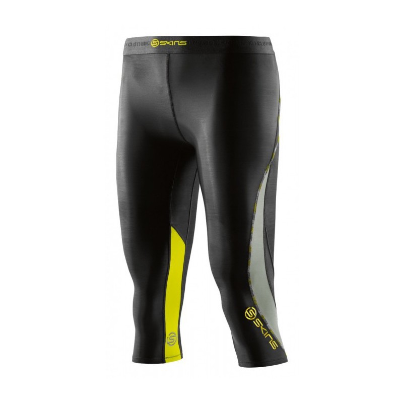 Damenhose kompression 3/4 Skins DNAmic schwarz/limoncello