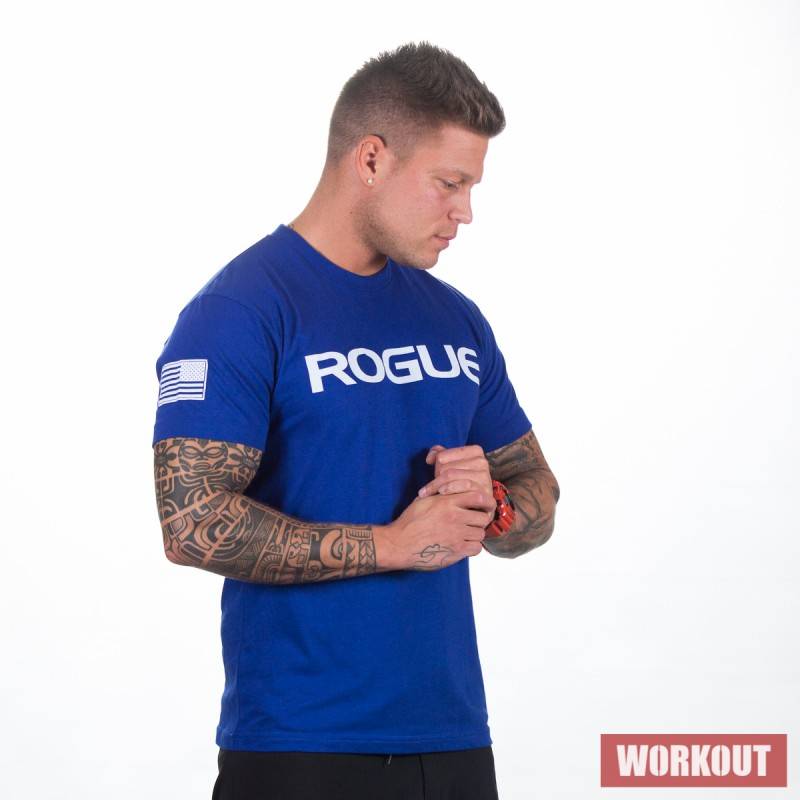 Man T Shirt Rogue Basic Blue Workout Eu