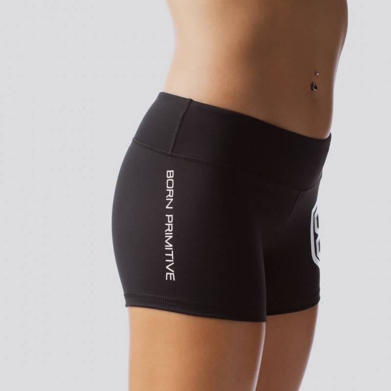 Damenshorts Renewed Vigor Booty (schwarz/weiss Logo)