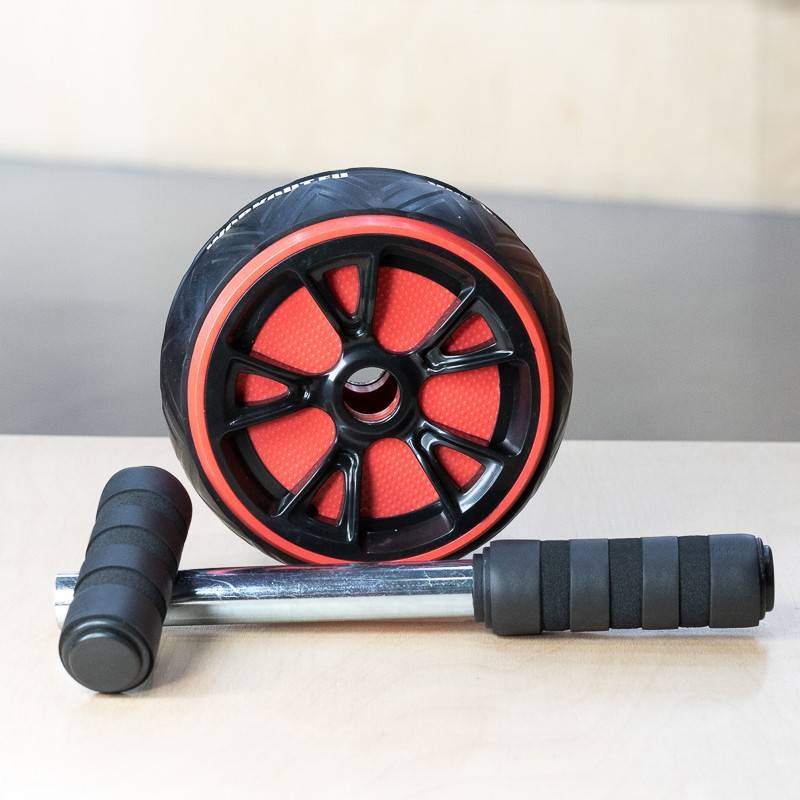 Duální posilovací kolečko Ab Wheel Workout - červené