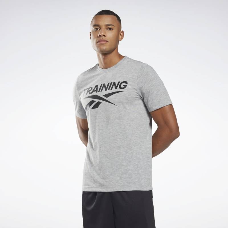 Man T-Shirt Reebok Training Tee - grey