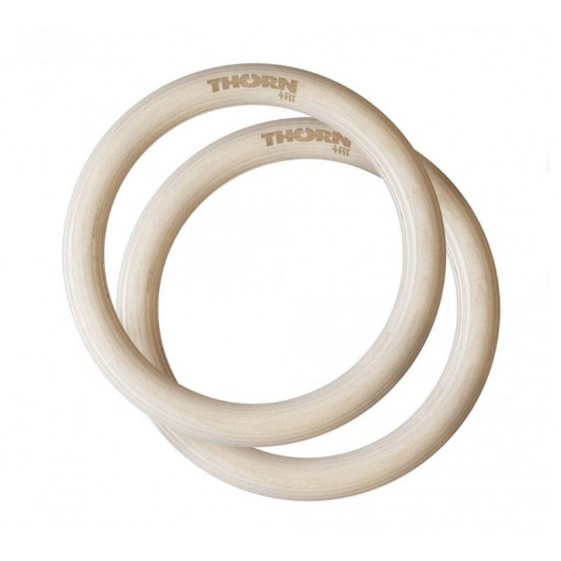 Wooden gymnastic rings with straps - 32 mm diameter