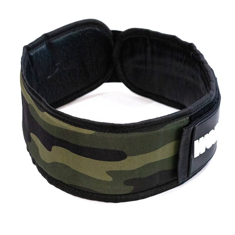 Weightlifting belt WORKOUT - green camo