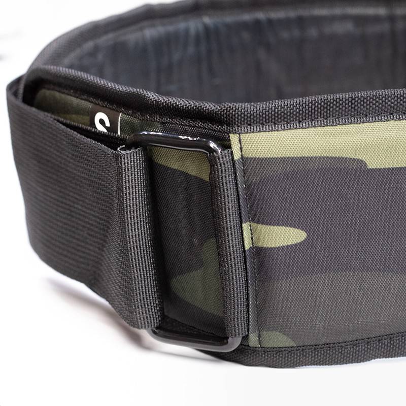 Weightlifting belt WORKOUT - green camo