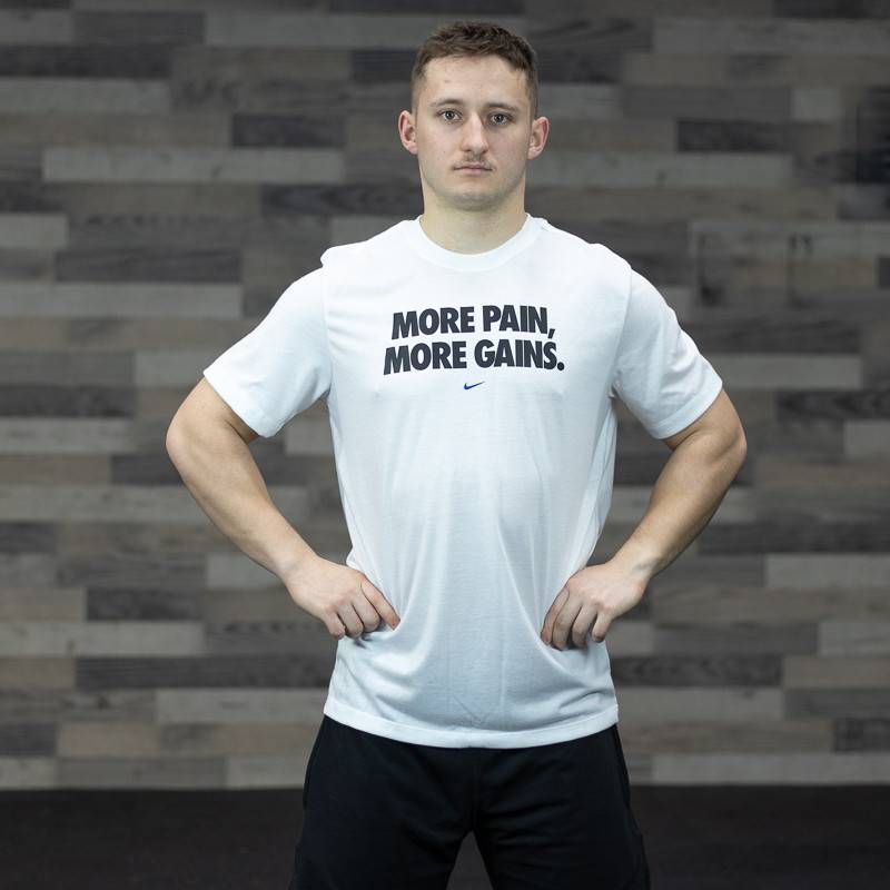 Man T-Shirt Nike More Pain More Gain - White