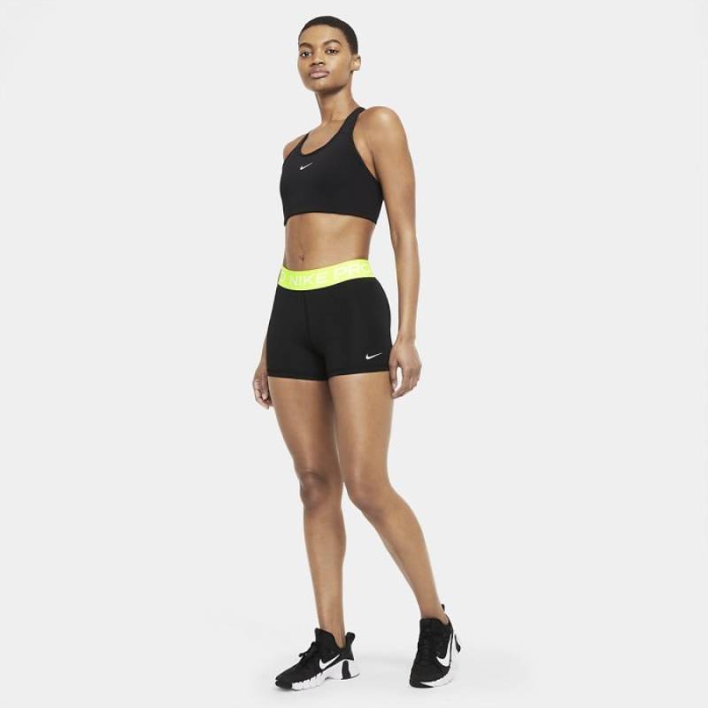 Woman functional Shorts Nike Pro - black and green