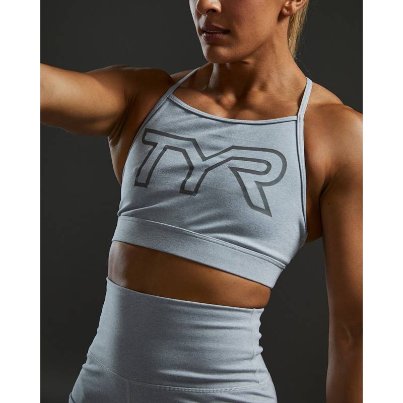 Sportovní podprsenka TYR - Base KINETIC High Neck Grey