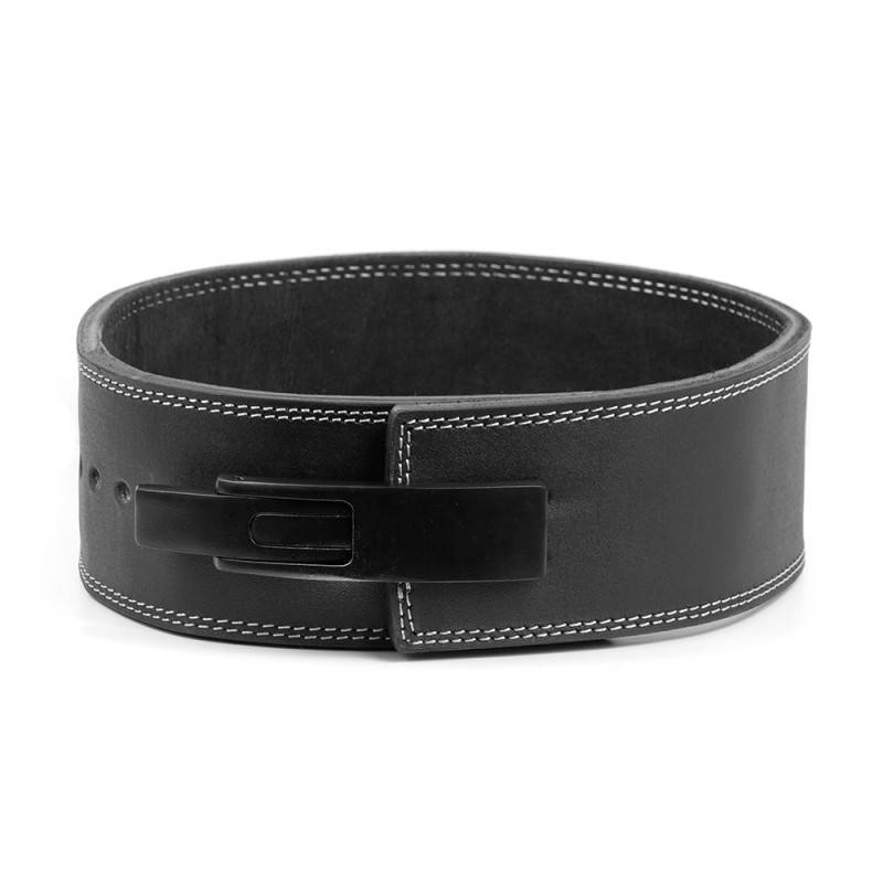 Powerlifting Leather 10 cm Lever Belt - black