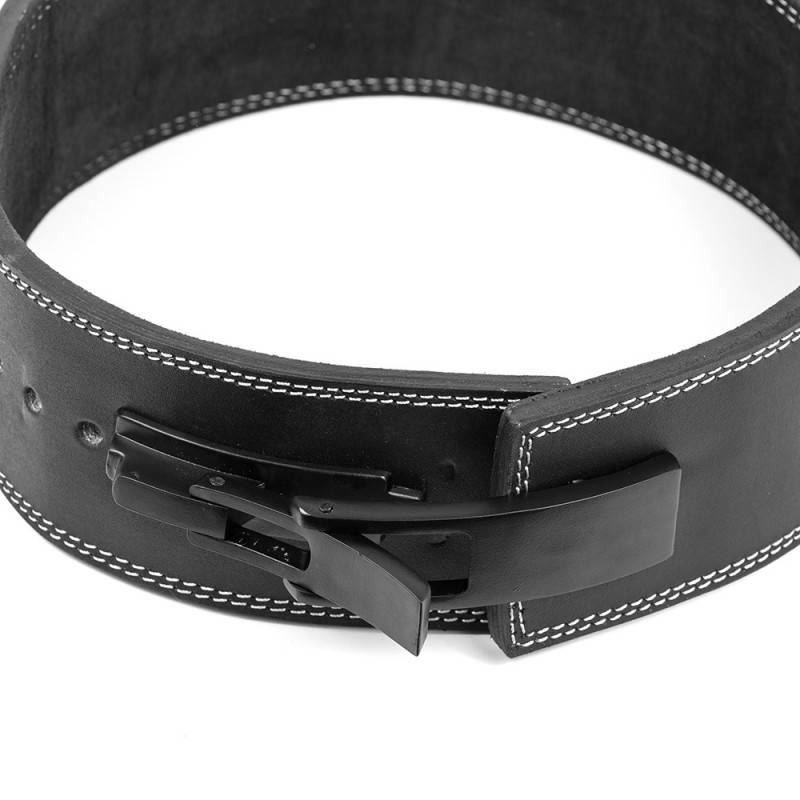 Powerlifting Leather 10 cm Lever Belt - black