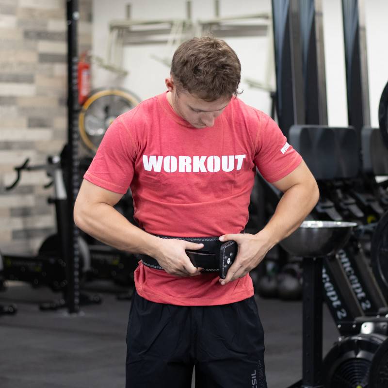 Kožený opasek se sponou 10 cm WORKOUT - černý