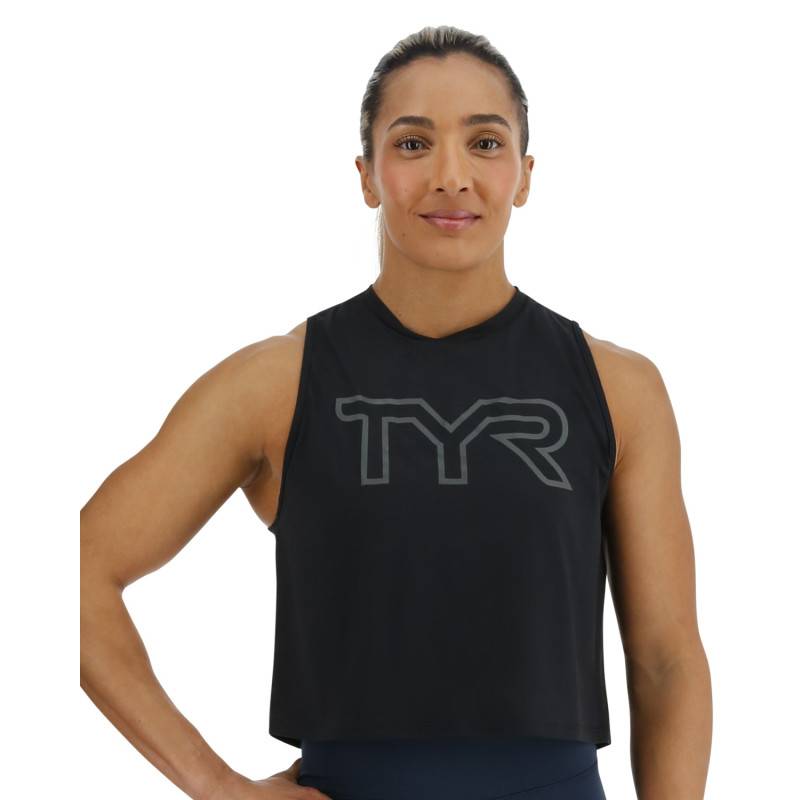 Dámský crop top TYR ClimaDry - černý