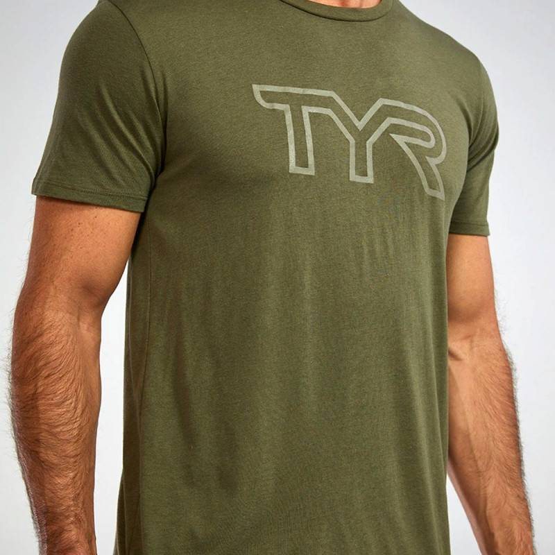 Man T-Shirt Ultrasoft Lightweight Tri Blend Tech Tee - khaki