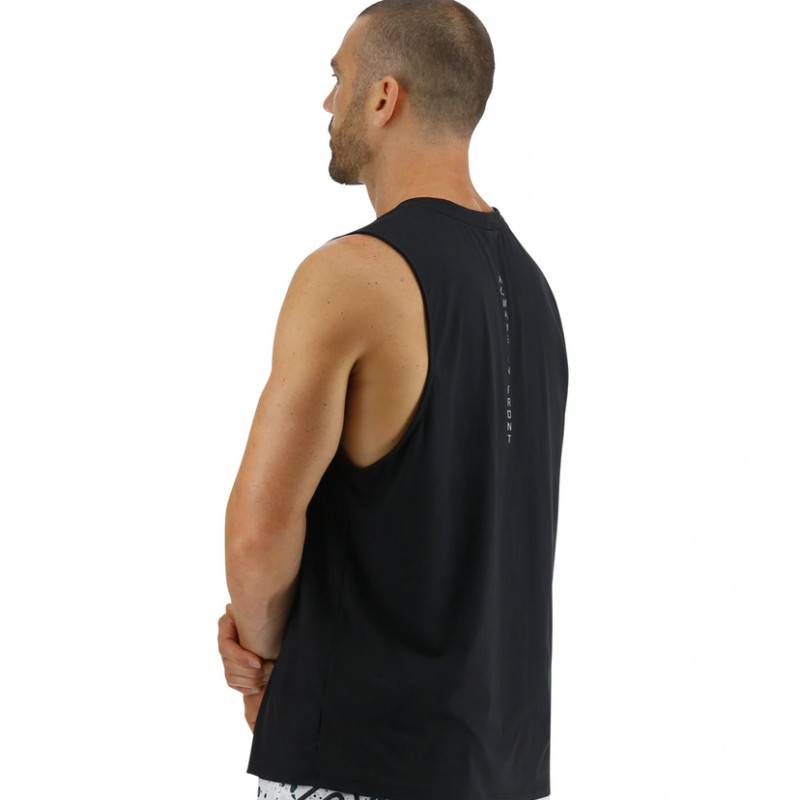 Man Top TYR Logo Tech Tank - Solid / Heather black