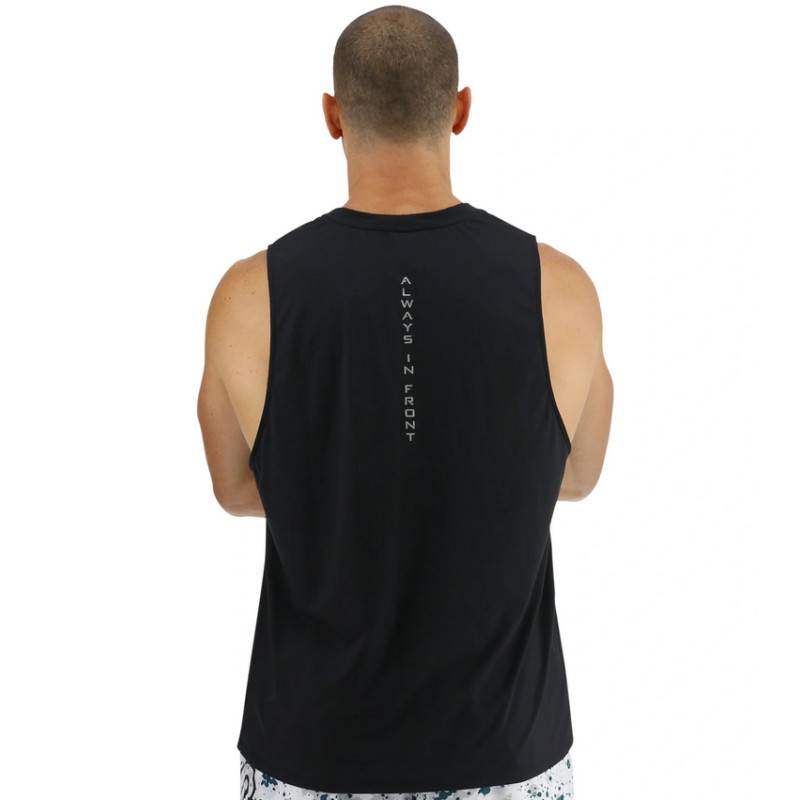 Man Top TYR Logo Tech Tank - Solid / Heather black