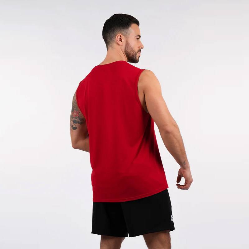 Mens CrossFit Rider tank top red