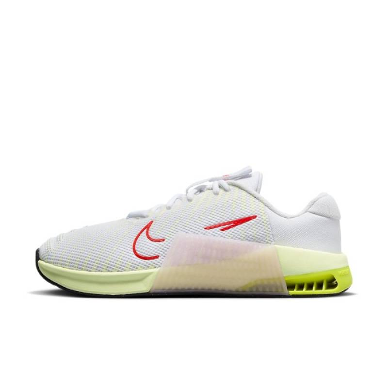 Womens CrossFit Shoes Nike Metcon 9 - WHITE/BRIGHT CRIMSON-VOLT-BARELY VOLT