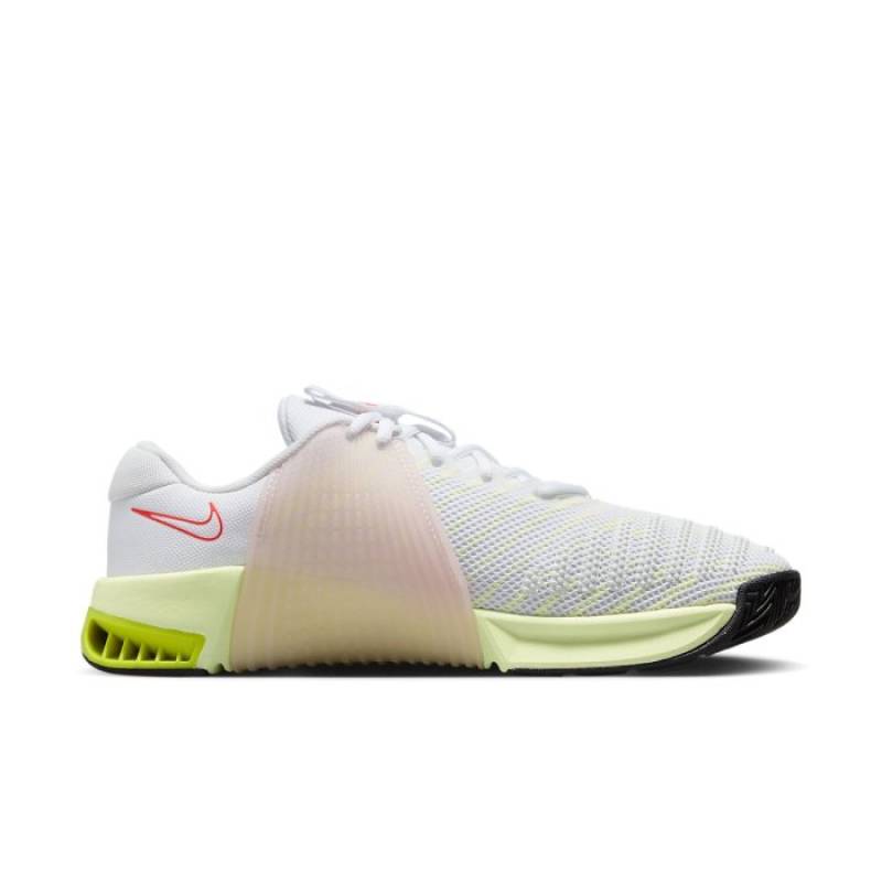 Womens CrossFit Shoes Nike Metcon 9 - WHITE/BRIGHT CRIMSON-VOLT-BARELY VOLT