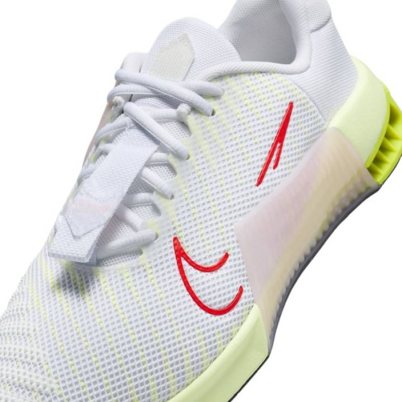 Womens CrossFit Shoes Nike Metcon 9 - WHITE/BRIGHT CRIMSON-VOLT-BARELY VOLT