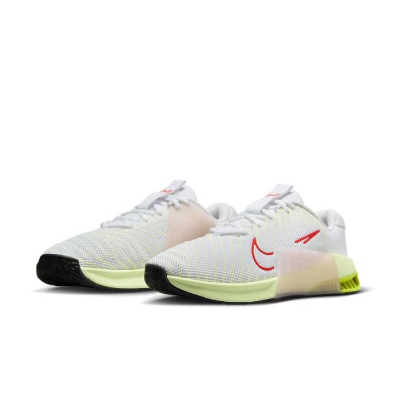 Womens CrossFit Shoes Nike Metcon 9 - WHITE/BRIGHT CRIMSON-VOLT-BARELY VOLT