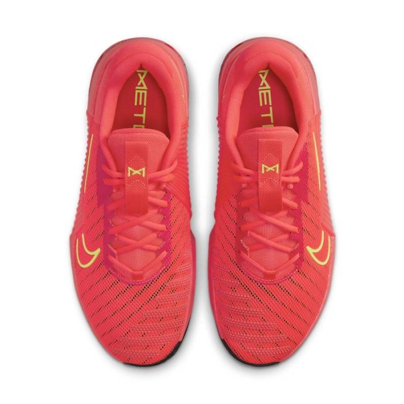 Mens CrossFit Shoes Nike Metcon 9 - Bold Red - Yellow