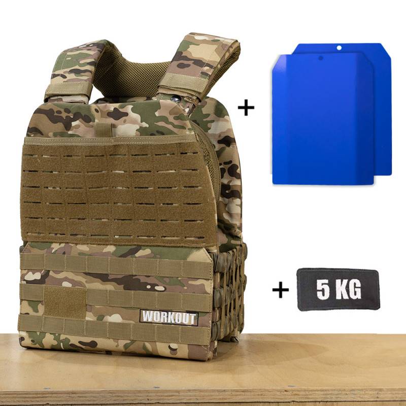 Tactical Plate Weight Vest 5 kg WORKOUT - Camo