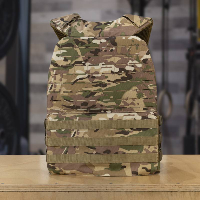 Zátěžová taktická plátová vesta 5 kg WORKOUT - Camo