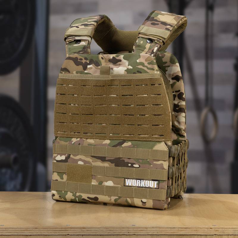 Tactical Plate Weighted Vest 15 kg WORKOUT - Camo