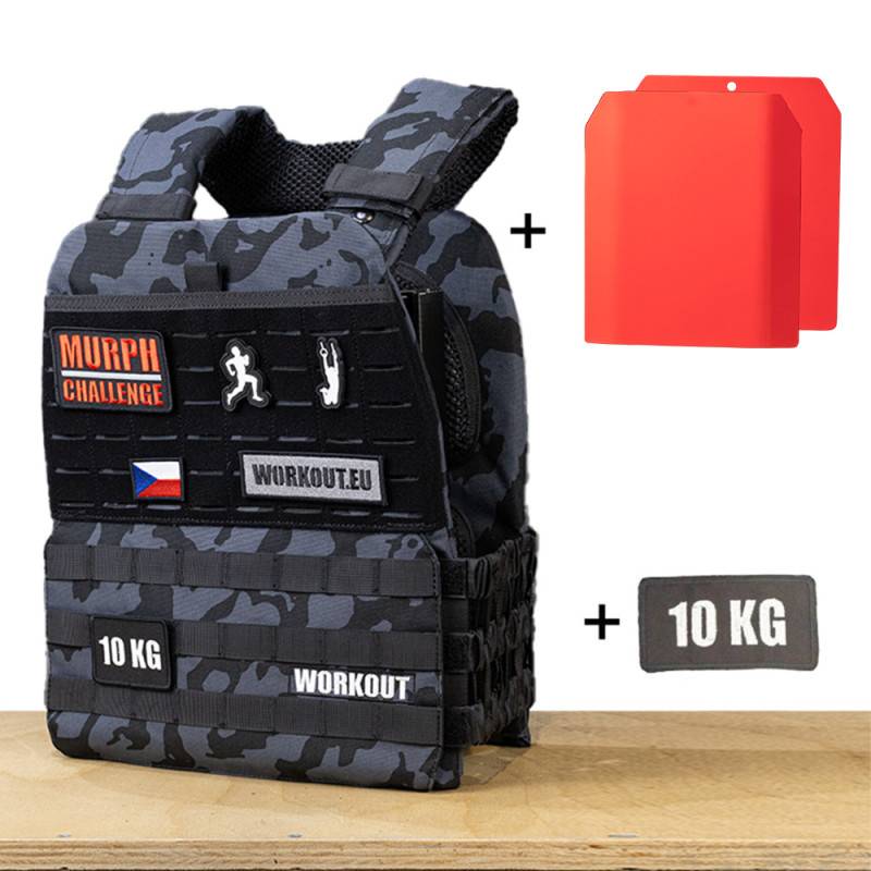 Tactical Plate Weight Vest 10 kg WORKOUT - black camo