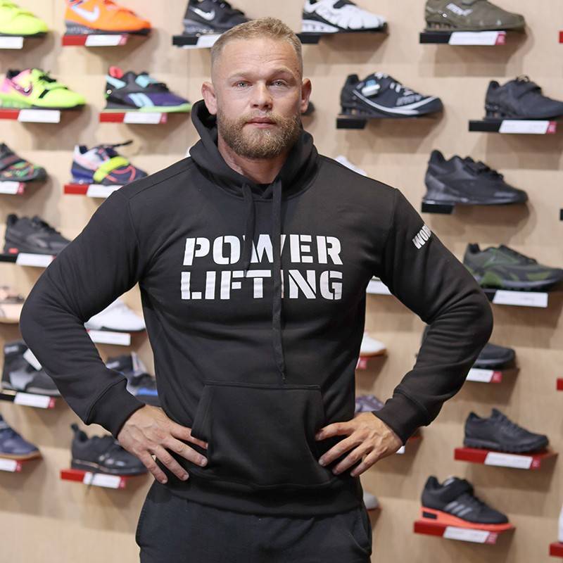 Man hoodie PowerLifting eco fleece - black