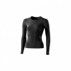Woman compression T-Shirt long sleeve Skins A400 Black/Silver