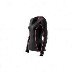 Skins A200 Wmns Baselayer L/S Top - Black/Pink