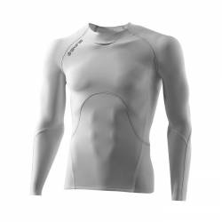 Man compression T-Shirt long sleeve Skins A400 Bio white