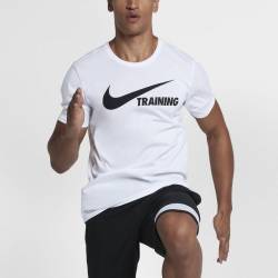 Man T-Shirt Nike TRAINING SWOOSH - white