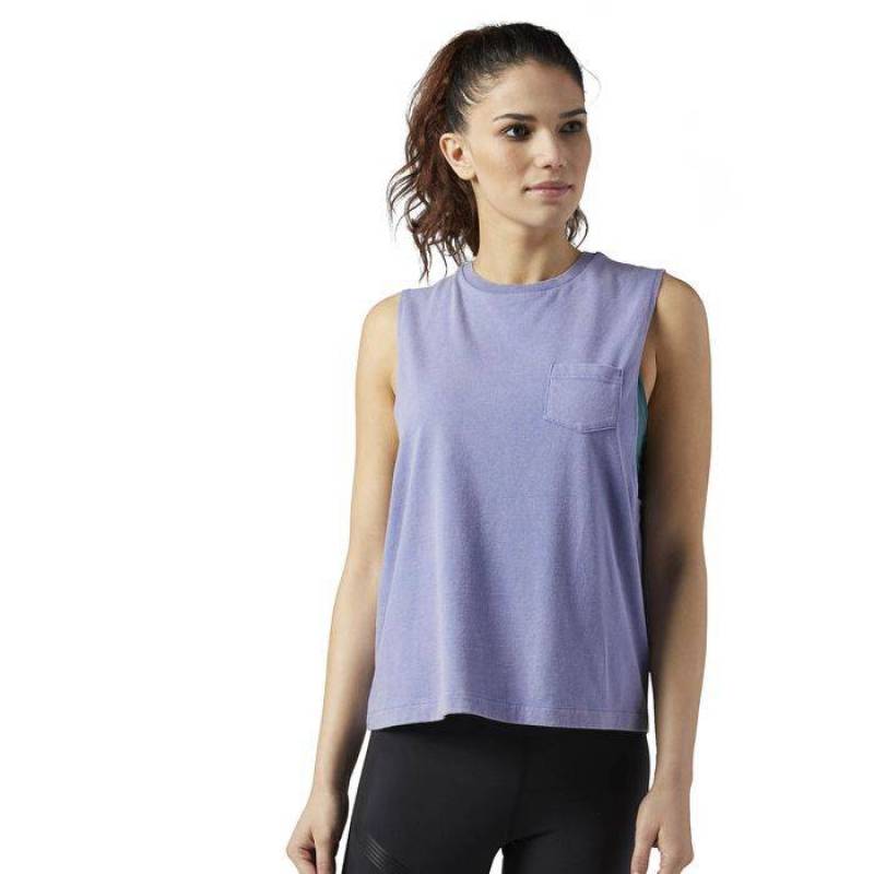 Dámský top STONE WASH MUSCLE BQ8141
