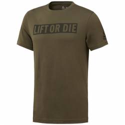 Pánské tričko LIFT OR DIE zelené