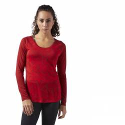 Dámské tričko Reebok CrossFit Burnout LS Tee - červené