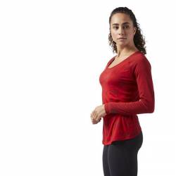 Dámské tričko Reebok CrossFit Burnout LS Tee - červené