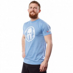Man T-Shirt SPARTAN Helmet Bold Logo Tee blue