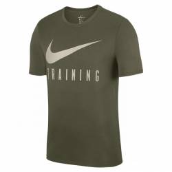 Man fitness T-Shirt Nike TRAINING - green-white