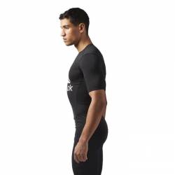 Man compression T-Shirt Workout - black s logem