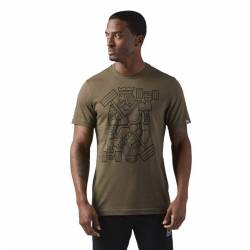 Man T-Shirt KING OF TRAINING ArmyGREEN