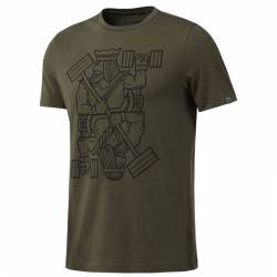 Man T-Shirt KING OF TRAINING ArmyGREEN