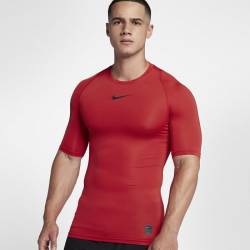 Man compression t-shirt Nike short sleevee - Nike Pro red