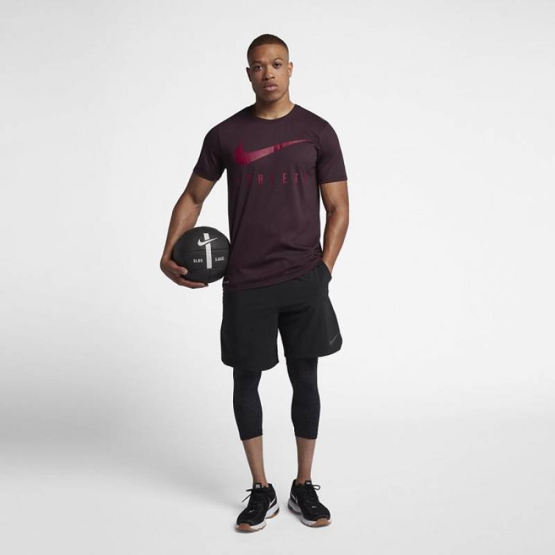 Man T-Shirt Nike ATHLETE Dry Train - vínové