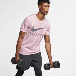 Man T-Shirt Nike DRY TEE NIKE TRAIN - světle pink
