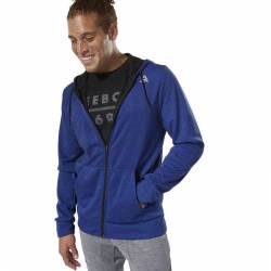 Man hoodie WOR MEL DBL KN FZ HOODIE - DU2157