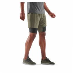Man compression Shorts 2v1 K-PROPRIUM Superpose Half Tights Utility/Black