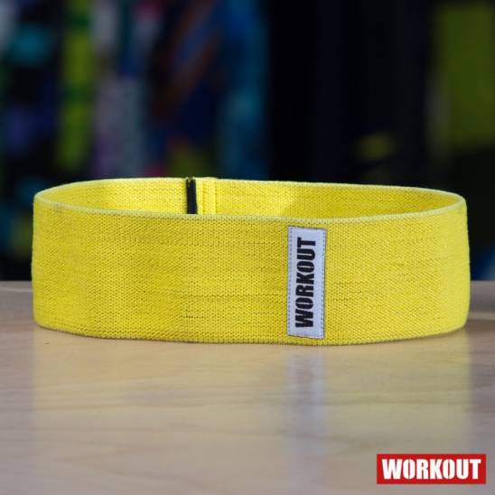 Textilní odporová guma / loop band WORKOUT - žlutá