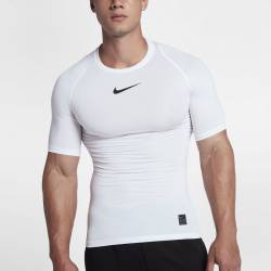 Man T-Shirt Nike - short sleeve - Nike Pro - white