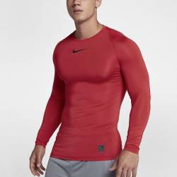 Man compression T-Shirt with a long sleeve Nike - red